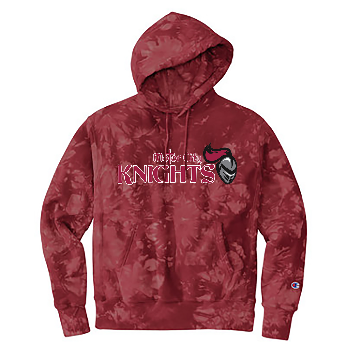 Motor City Knights Lacrosse Champion Reverse Weave Scrunch-Dye Tie-Dye Hooded Sweatshirt