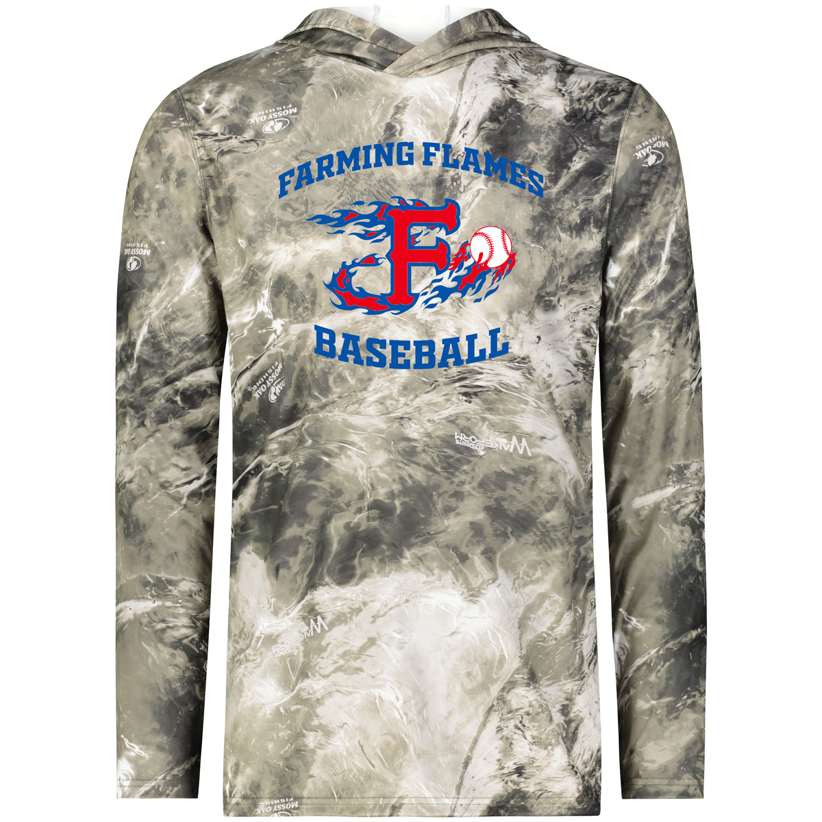 Farming Flames Baseball Club Mossy Oak Momentum Hoodie