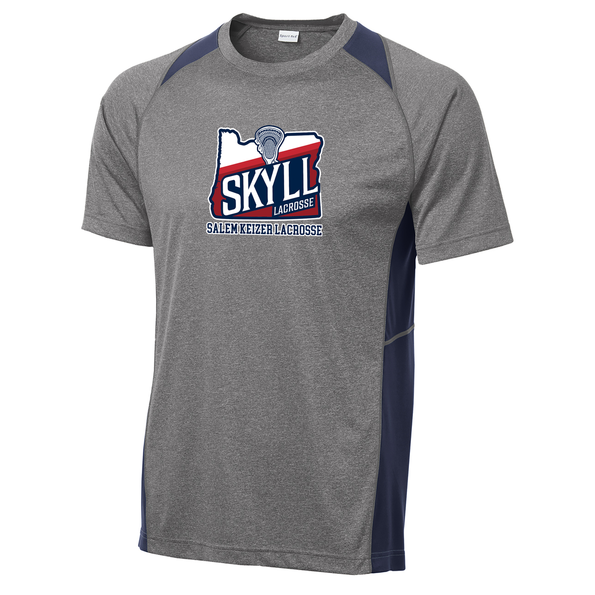 Salem Keizer Youth Lacrosse League Heather Colorblock Contender Tee