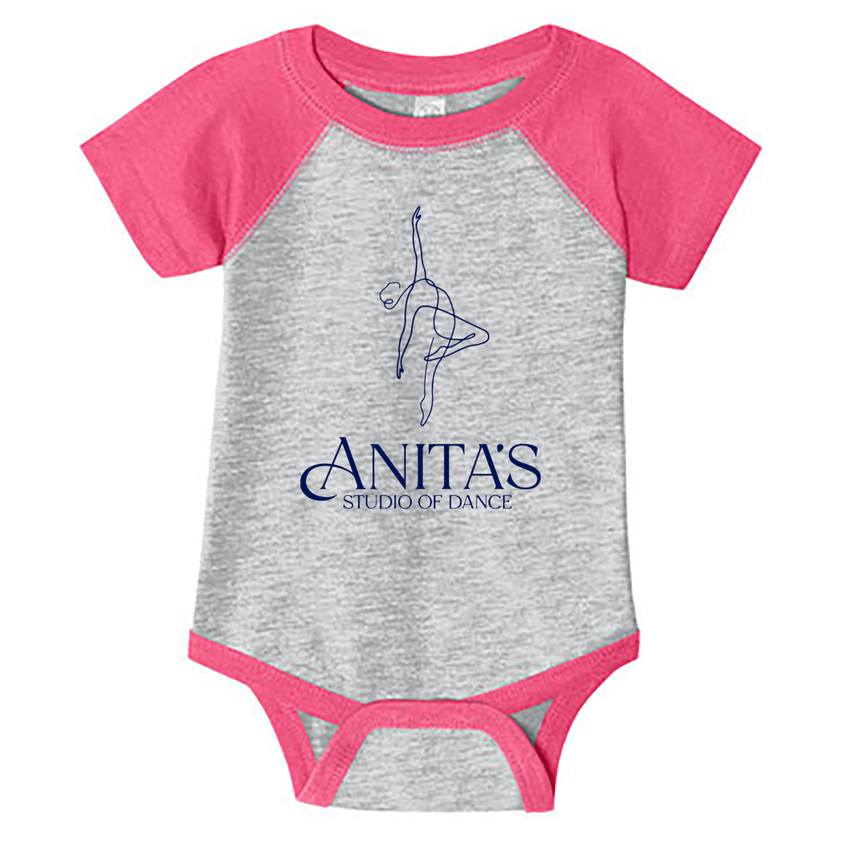 Anita's Studio of Dance Infant Baseball Fine Jersey Bodysuit