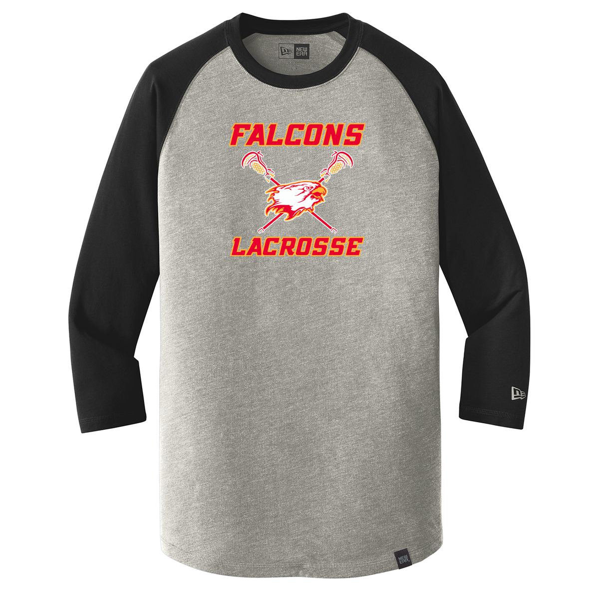 Falcons Lacrosse Club New Era Heritage Blend 3/4-Sleeve Baseball Raglan Tee