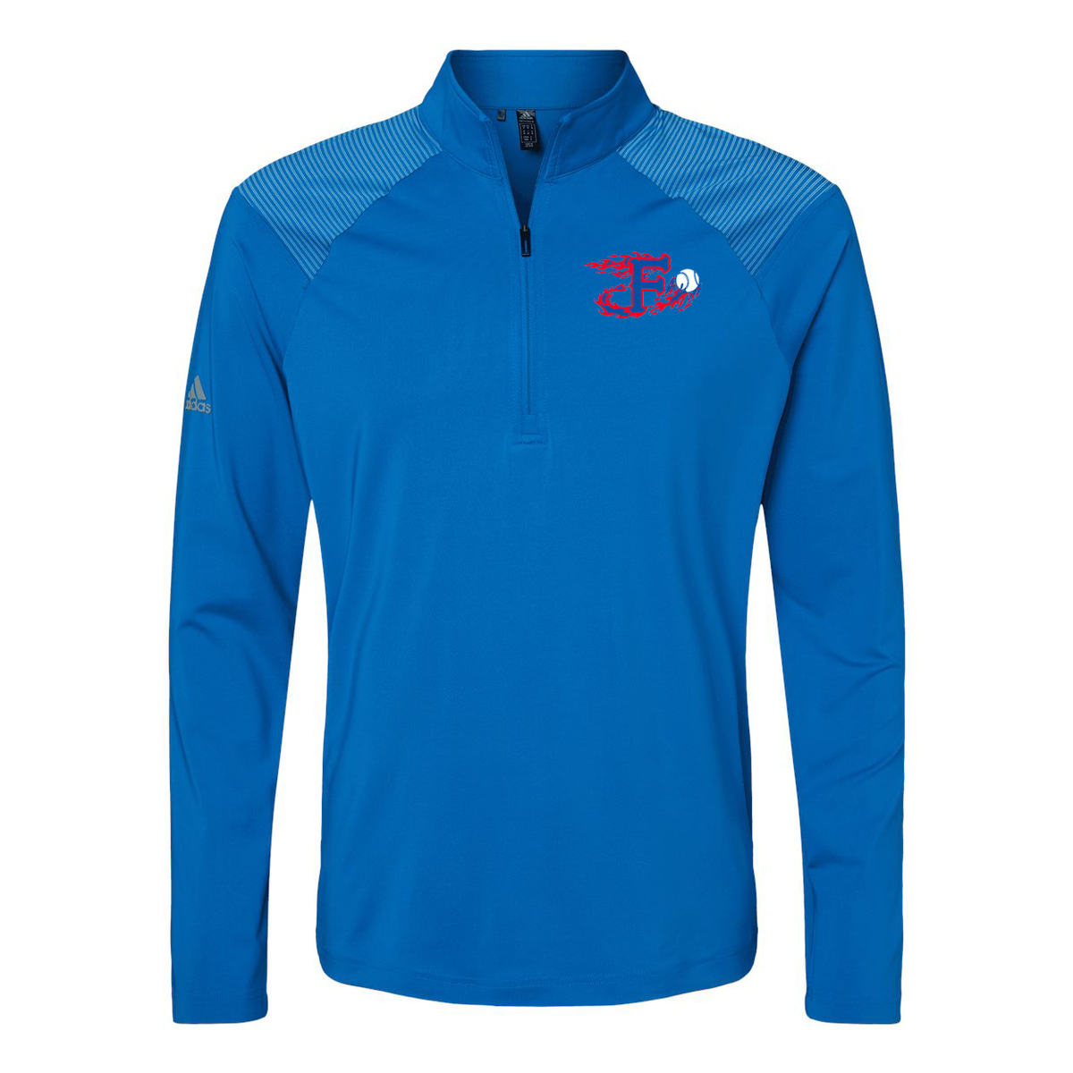 Farming Flames Baseball Club Shoulder Stripe Quarter-Zip Pullover