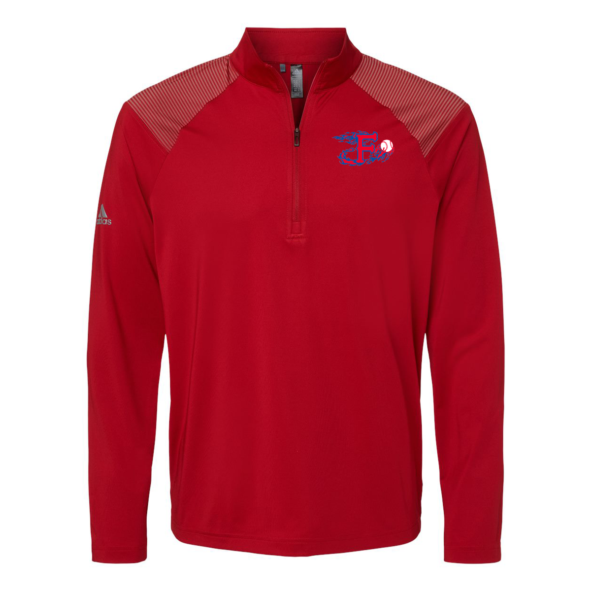 Farming Flames Baseball Club Shoulder Stripe Quarter-Zip Pullover