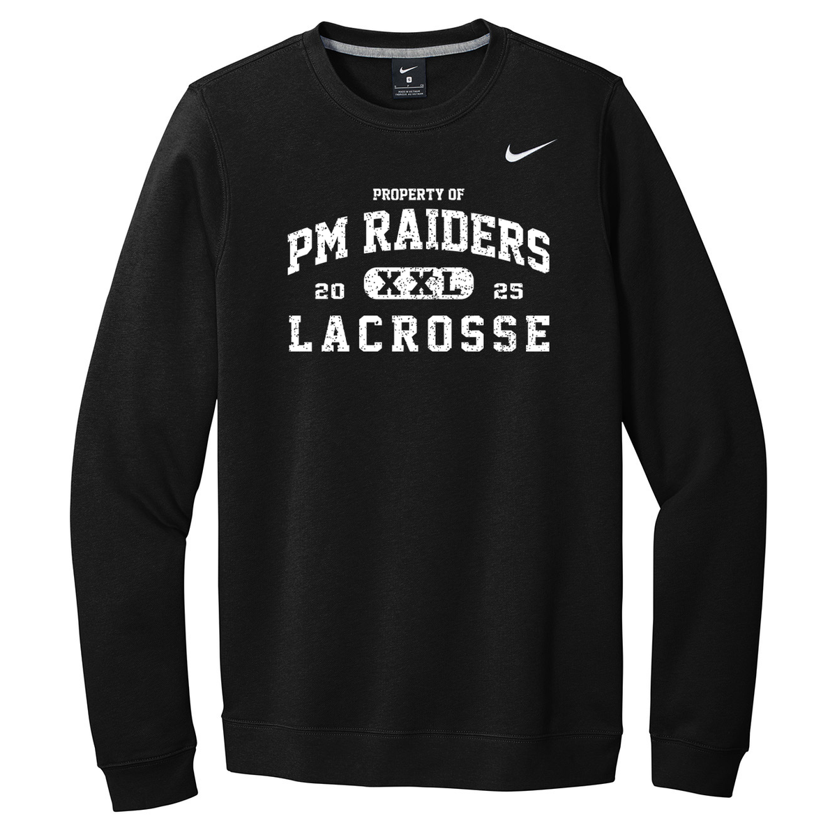 PM Raiders Lacrosse Nike Fleece Crew Neck