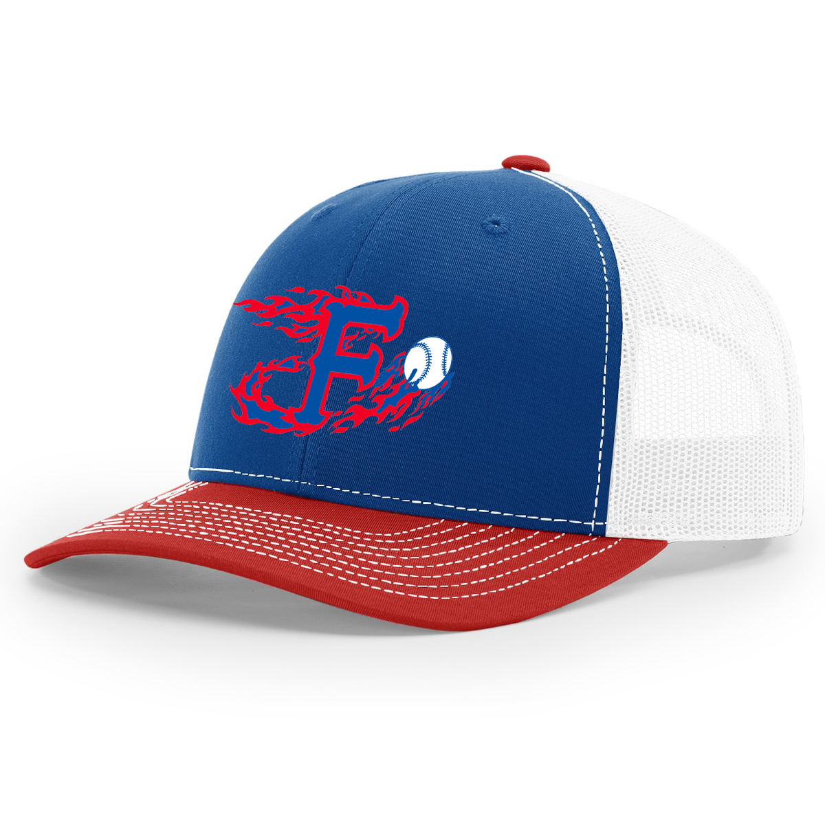 Farming Flames Baseball Club Snapback Trucker Cap