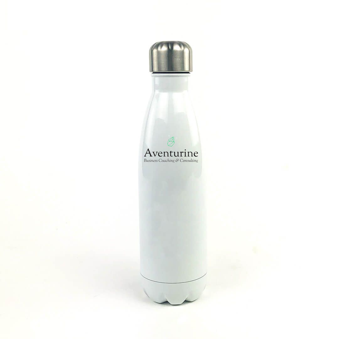 Aventurine 17 Oz. White Stainless Steel Water Bottle