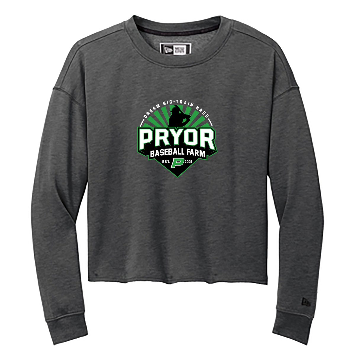 Pryor Baseball Farm New Era® Ladies Tri-Blend Fleece Crop Crew