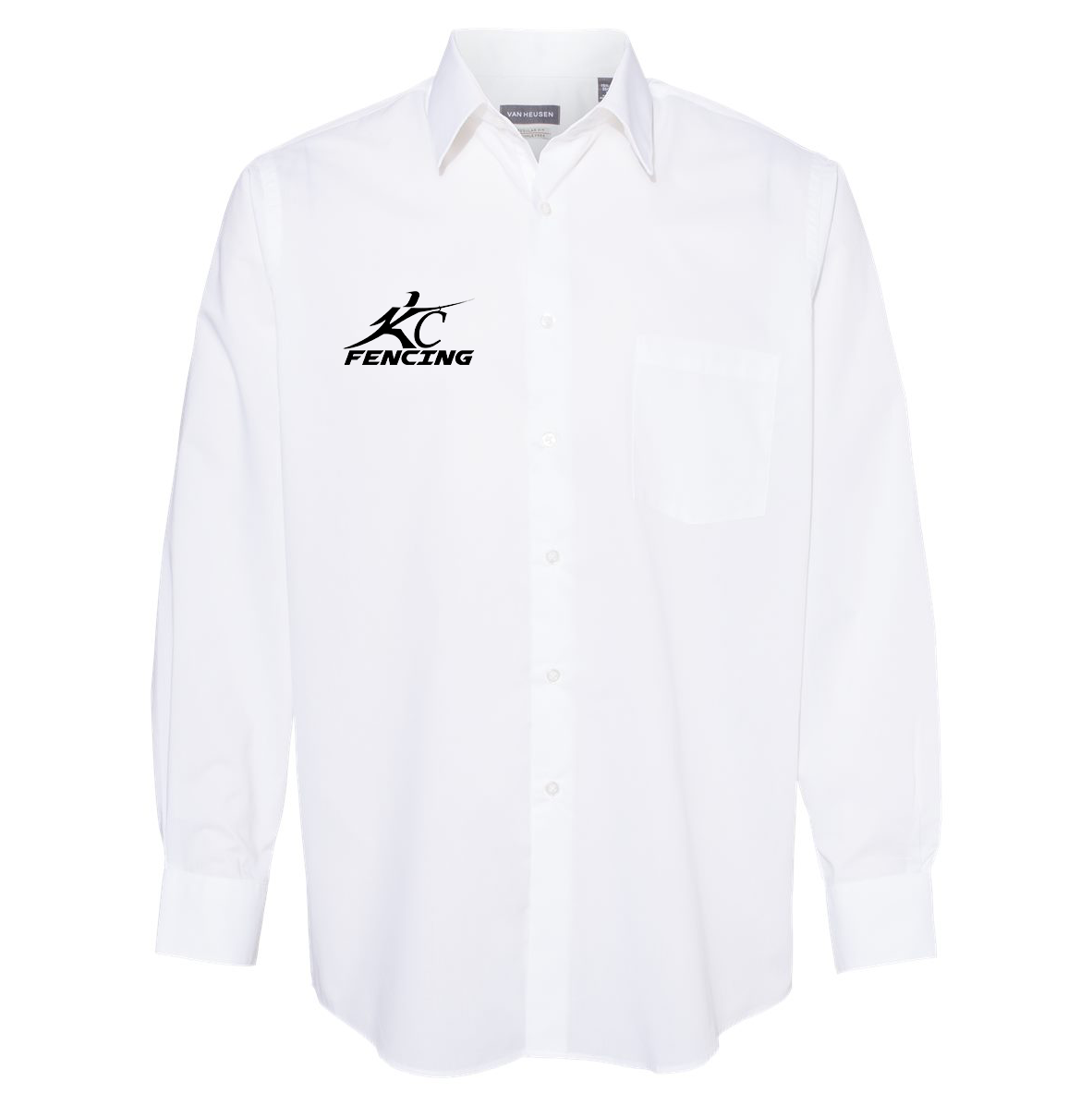 Kansas City Fencing Center Van Heusen Broadcloth Point Collar Solid Shirt