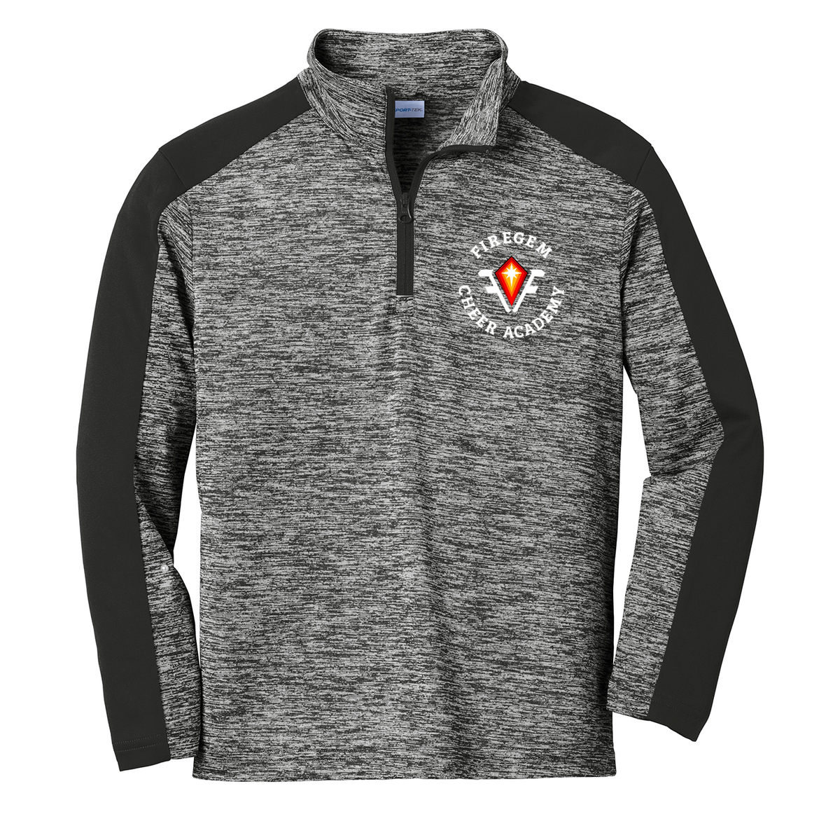 Firegem Cheer Academy Youth Electric Heather Colorblock 1/4 Zip