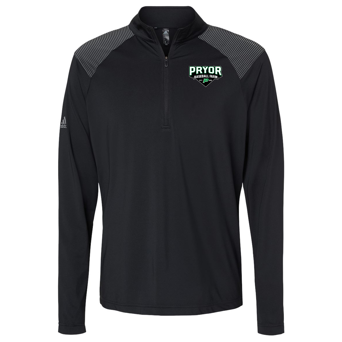 Pryor Baseball Farm Adidas Shoulder Stripe Quarter-Zip Pullover