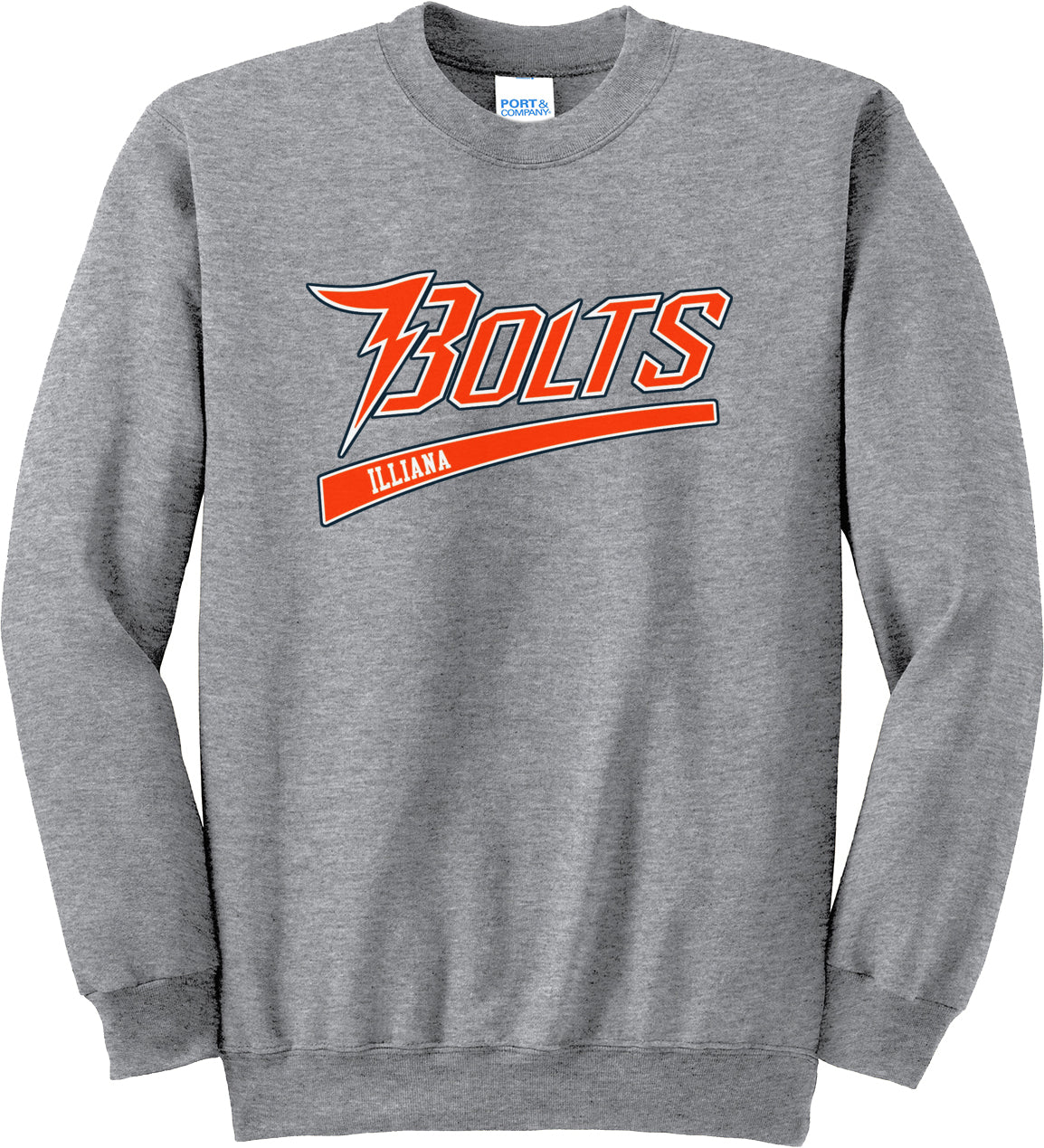 Illiana Thunderbolts Athletic Heather Crew Neck Sweater