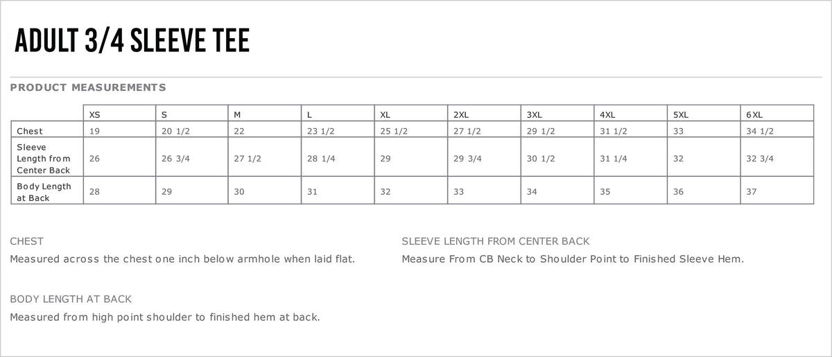 Sports Life Productions 3/4 Sleeve Baseball Shirt