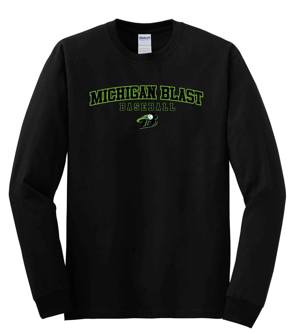 Michigan Blast Elite Baseball  Cotton Long Sleeve Shirt
