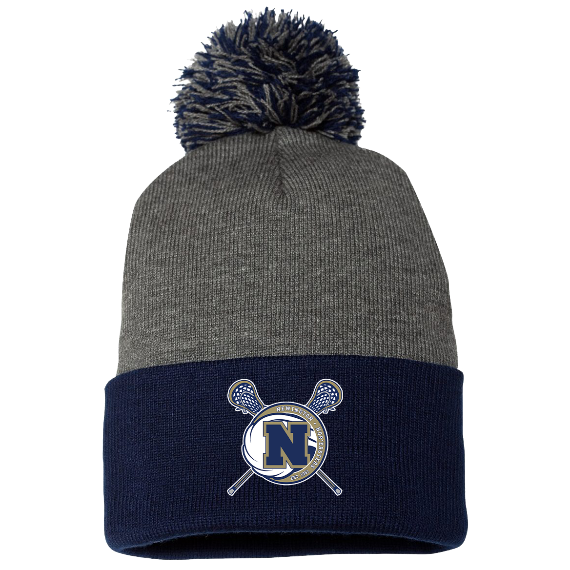 Newington High School Lacrosse Sportsman Pom-Pom Beanie