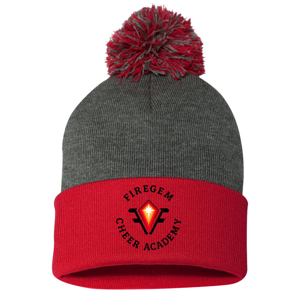 Firegem Cheer Academy Sportsman Pom-Pom Beanie