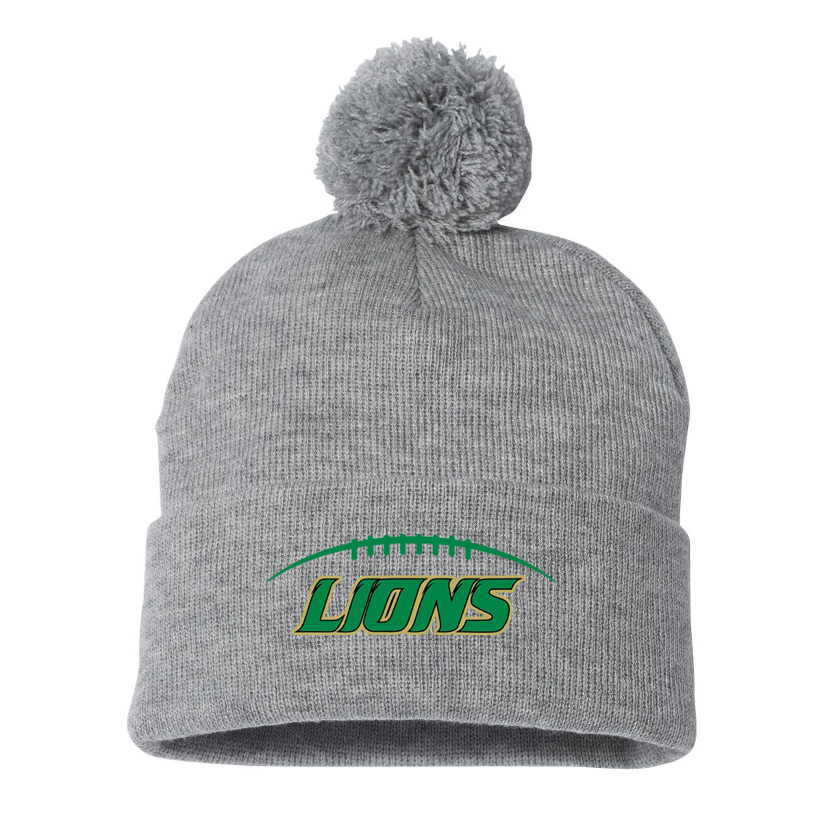 Lanierland Lions Football Pom-Pom Beanie