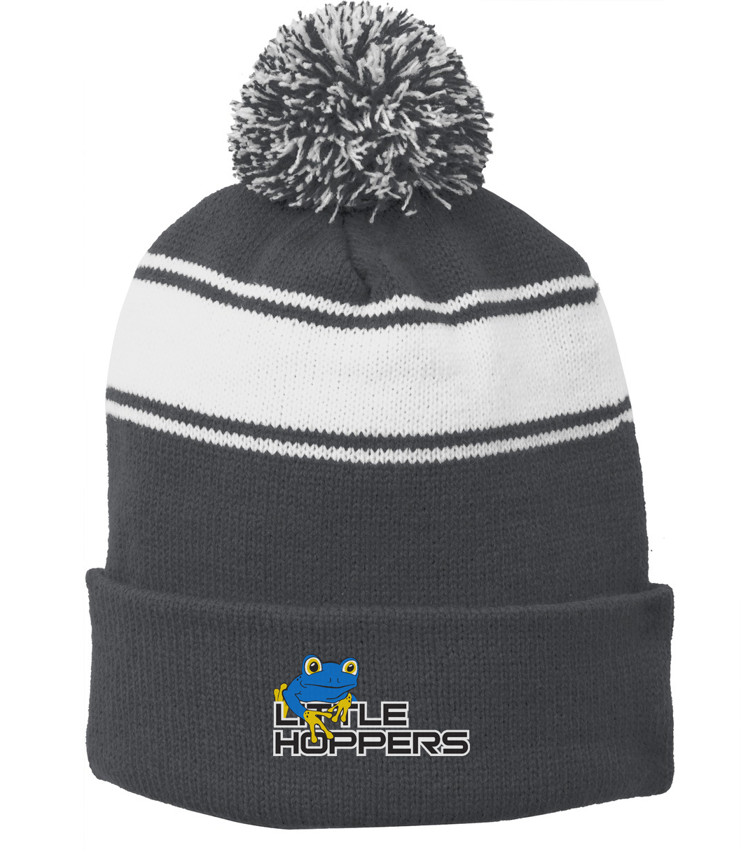 Little Hoppers Grey and White Pom Pom Beanie