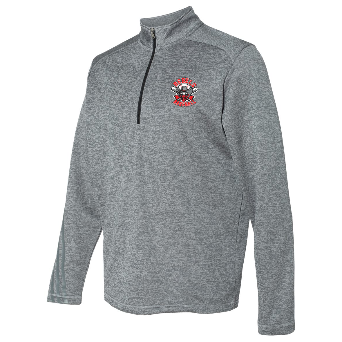 Rebels Baseball Men's Adidas Terry Heathered Quarter-Zip Pullover