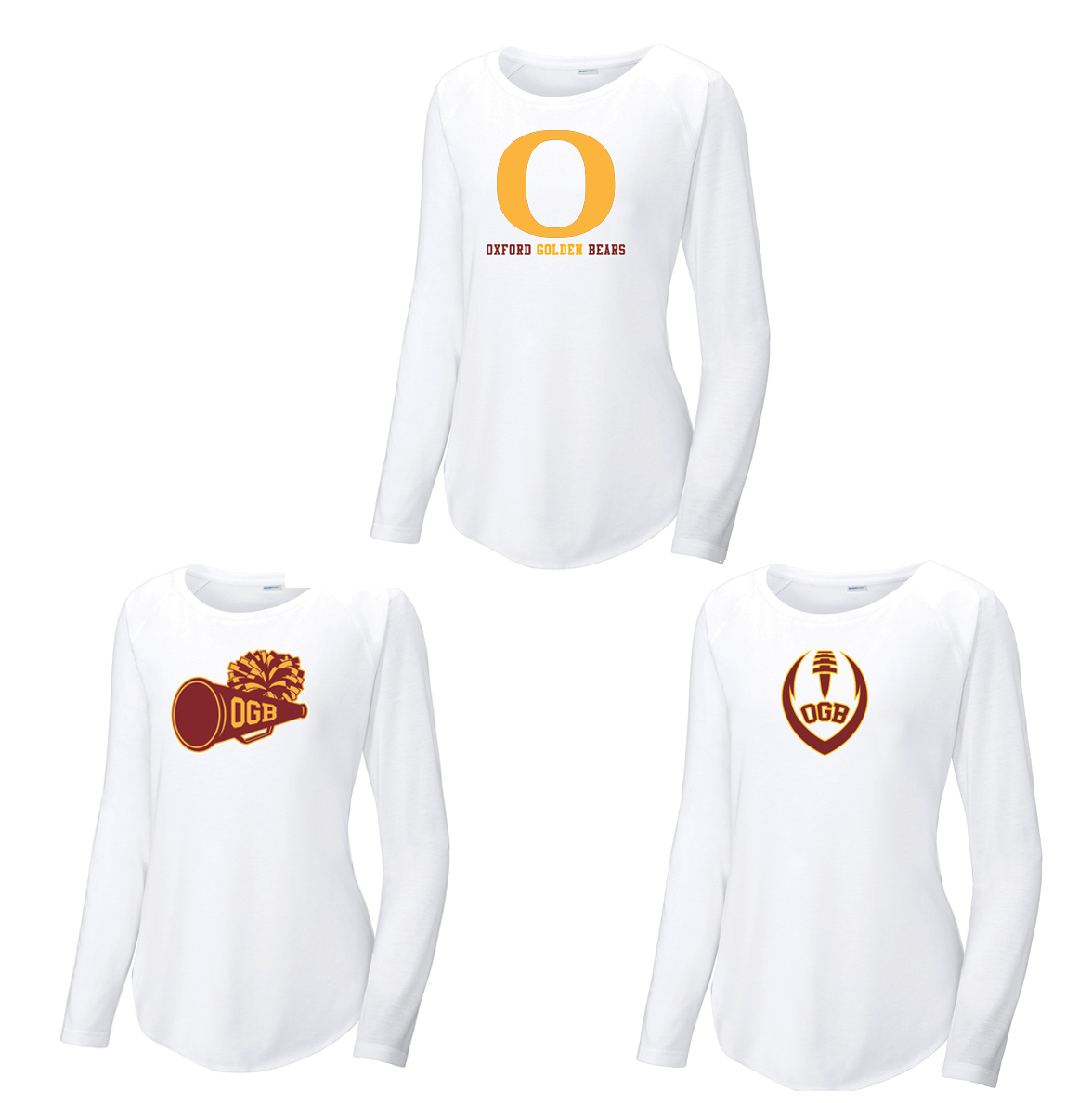 Oxford Golden Bears Women's Raglan Long Sleeve CottonTouch