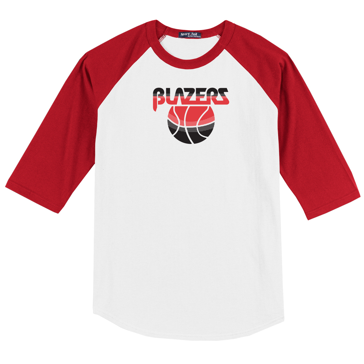 Blazers Basketball 3/4 Sleeve Baseball Shirt