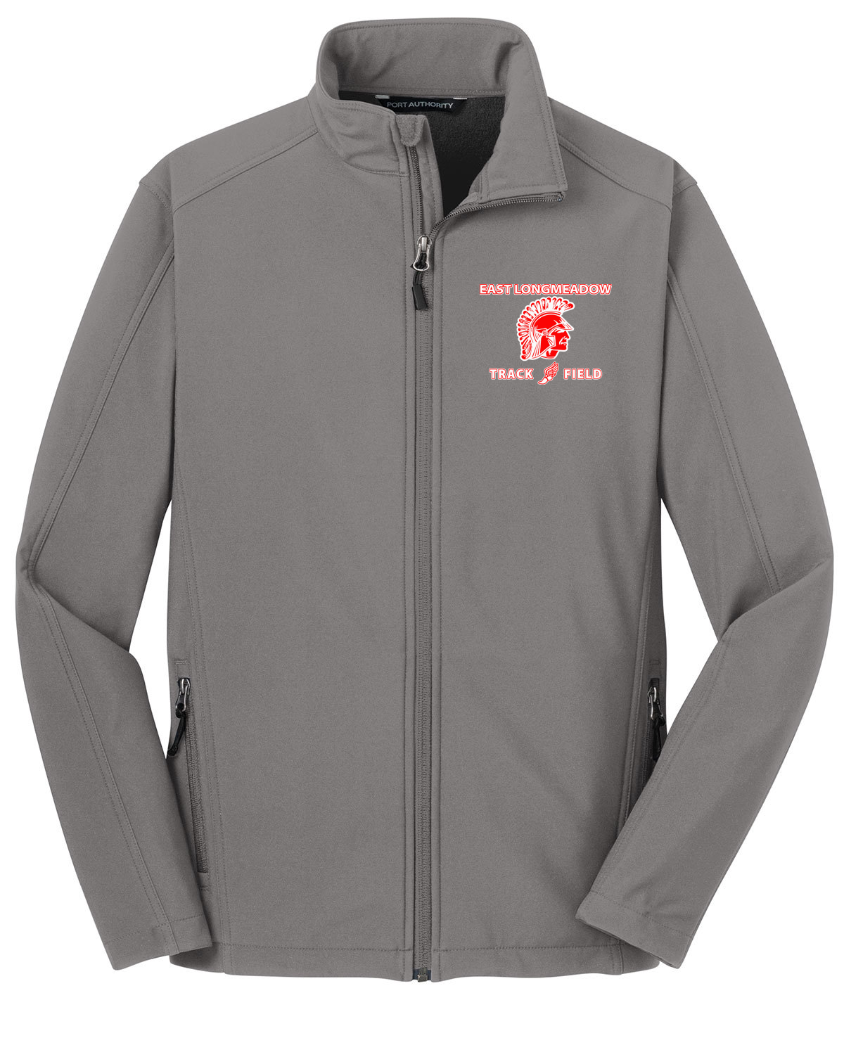 East Longmeadow Track and Field Smoke Silver Soft Shell Jacket