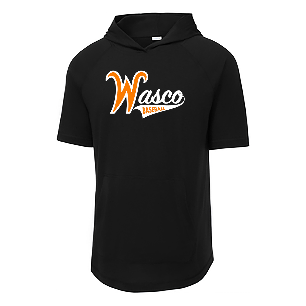 Wasco Union HS Baseball Tri-Blend Wicking Short Sleeve Hoodie