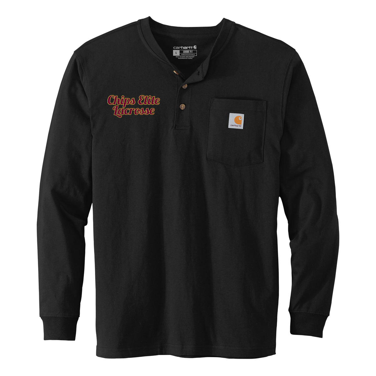 Chips Elite Lacrosse Carhartt Henley Long Sleeve