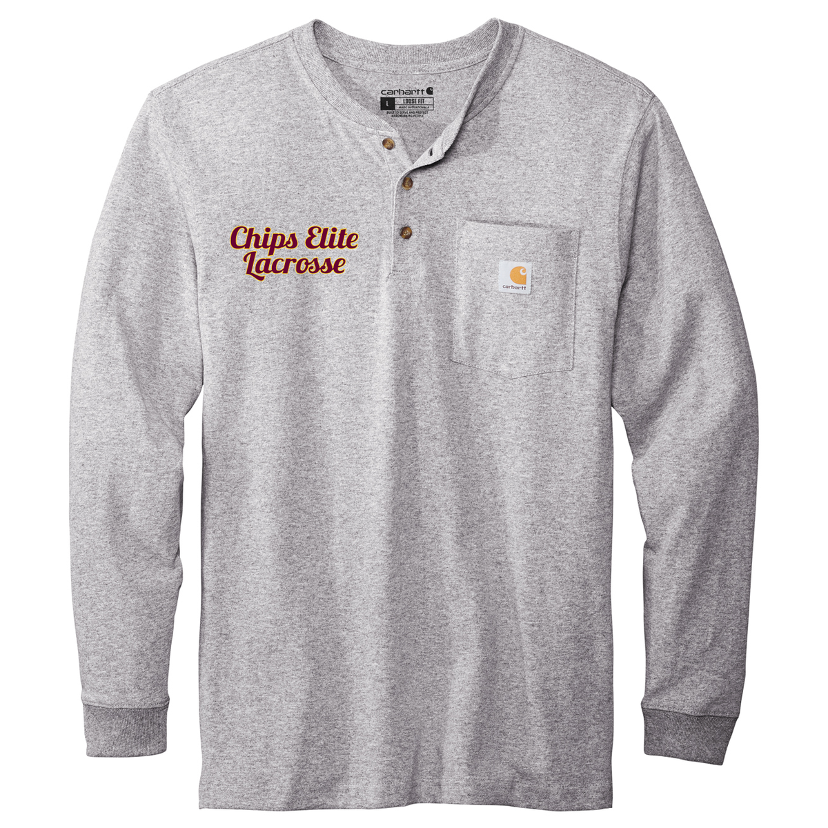 Chips Elite Lacrosse Carhartt Henley Long Sleeve