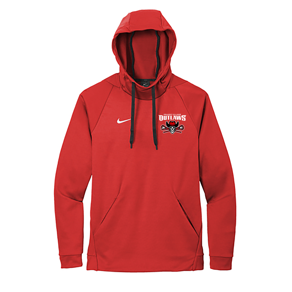 Prairie Village Outlaws Lacrosse Nike Therma-FIT Embroidered Hoodie