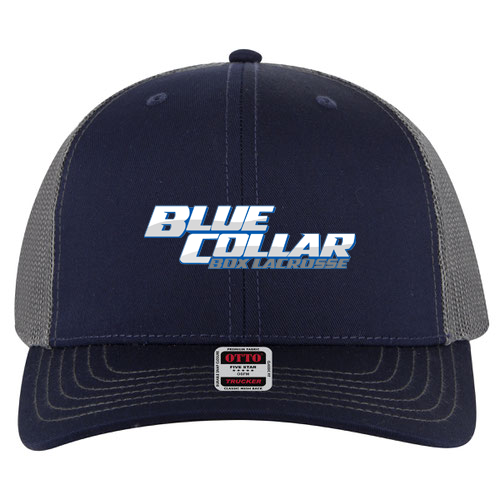 Blue Collar Box Lacrosse Mesh Back Trucker Hat