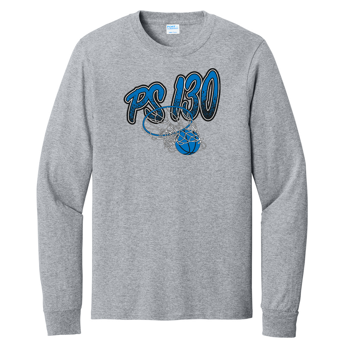 PS 130 Cotton Long Sleeve Shirt - Basketball Logo