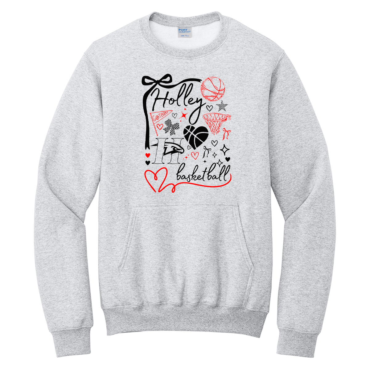 Holley Central School Girls Basketball Core Fleece Crewneck Sweatshirt