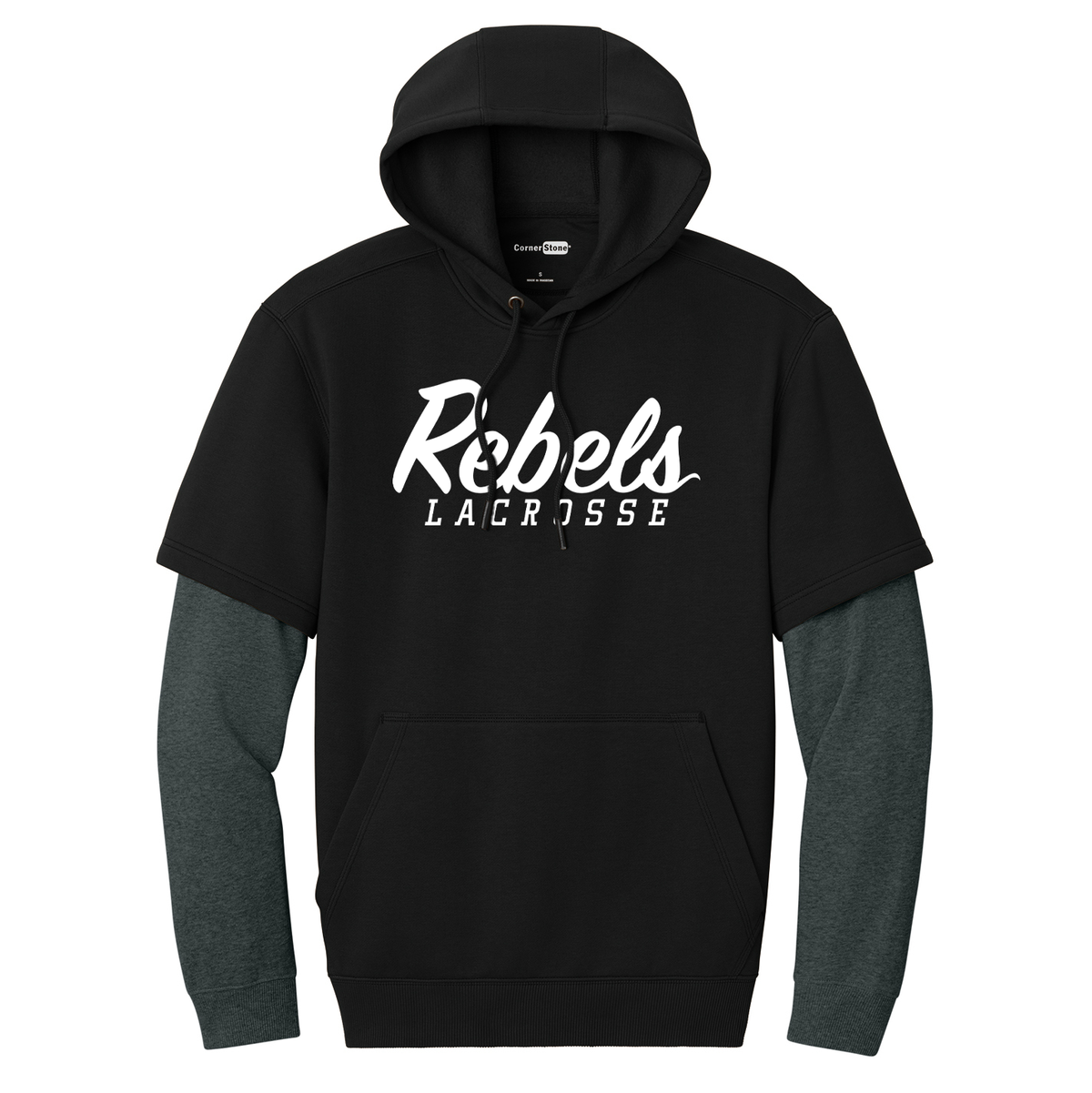 Rebels Lacrosse Corner Stone Tough Fleece Layered Hoodie