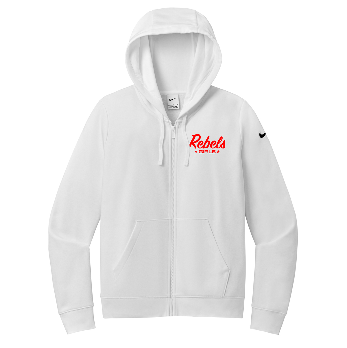 Rebels LC Girls Lacrosse Nike Ladies Club Fleece Sleeve Swoosh Full-Zip Hoodie