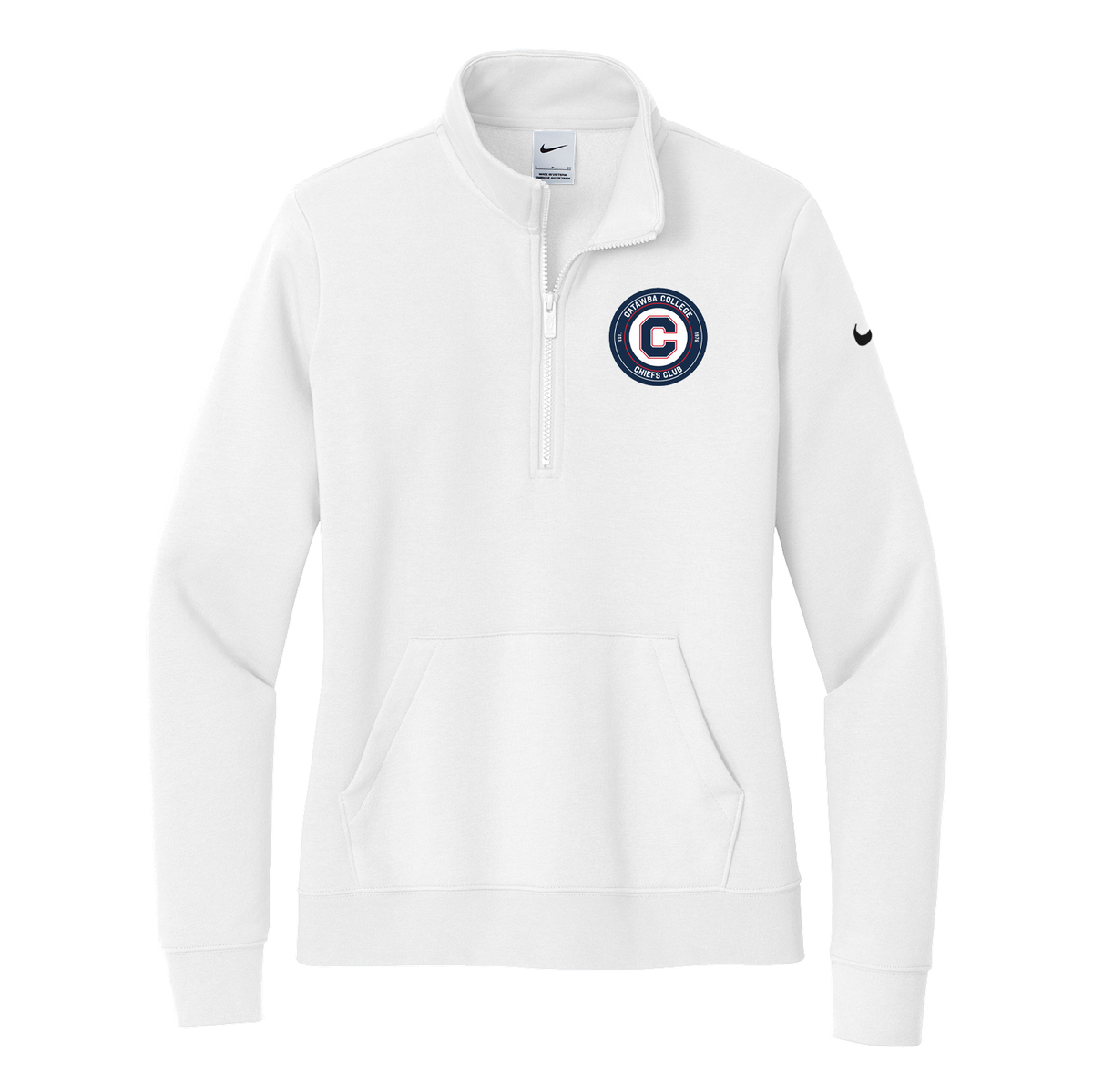 Catawba College Chiefs Club Nike Ladies Club Fleece Sleeve Swoosh 1/2-Zip