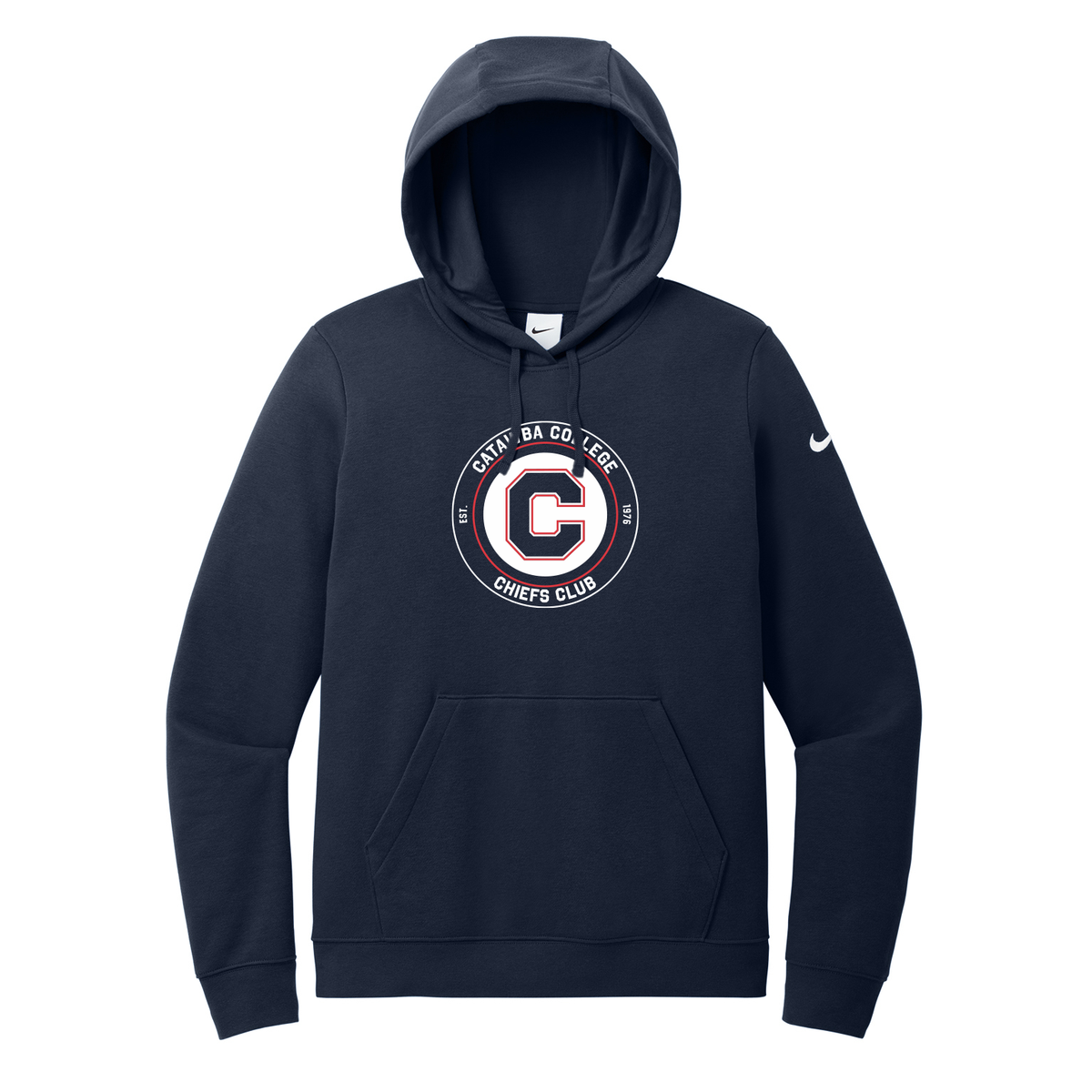 Catawba College Chiefs Club Nike Ladies Club Fleece Sleeve Swoosh Pullover Hoodie