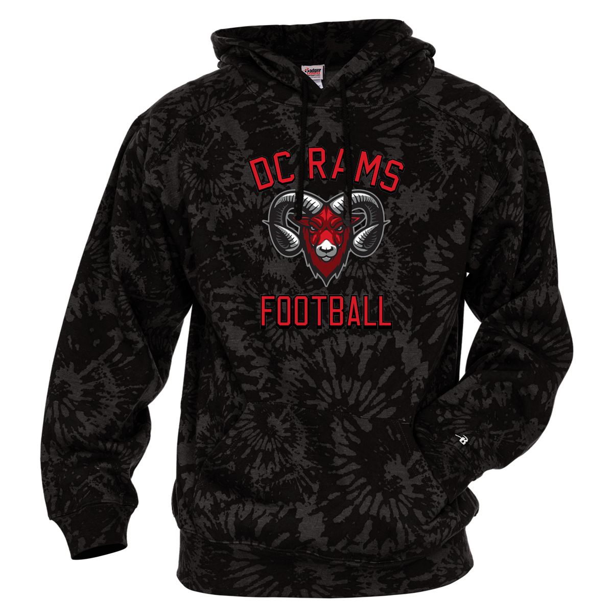 DC Rams Football Tie-Dye Hoodie