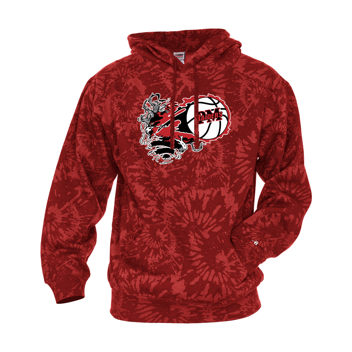 Raider Basketball Tie-Dye Hoodie