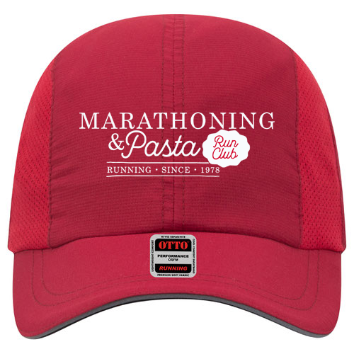 Marathoning and Pasta Club Reflective 6 Panel Running Hat