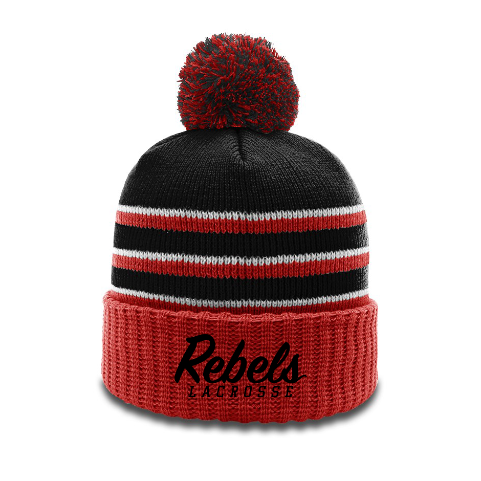 Rebels Lacrosse Striped Beanie