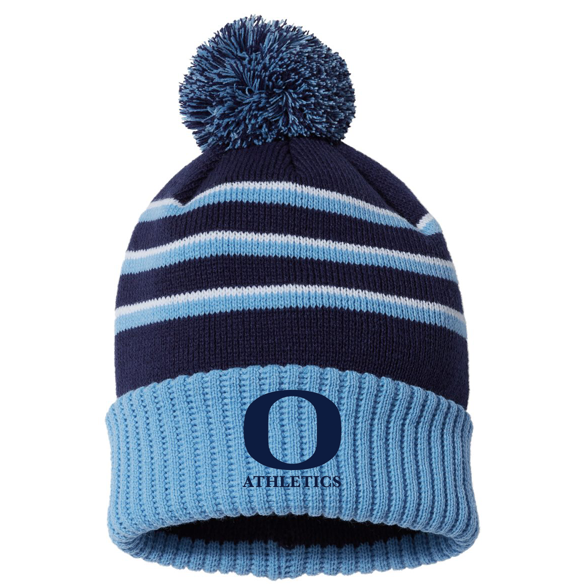 Oceanside Athletics Striped Cuffed Beanie