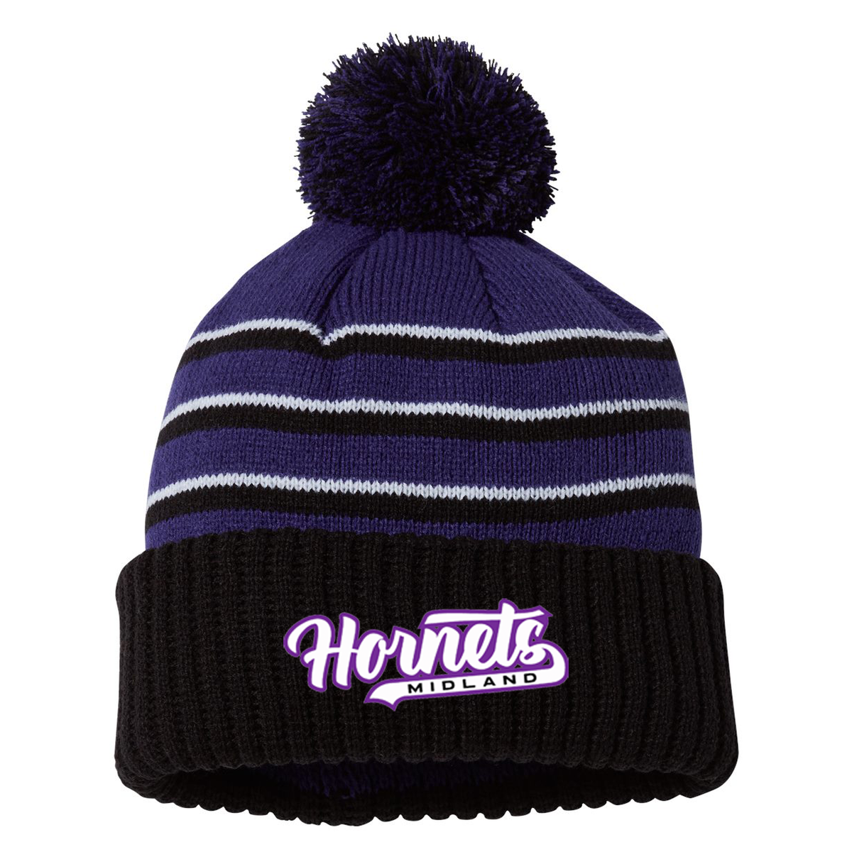 Midland Hornets Striped Cuffed Beanie