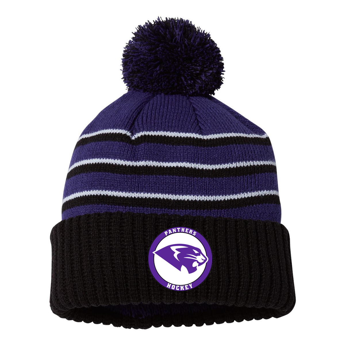 High Point University Club Hockey Striped Beanie