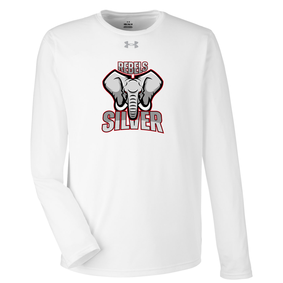 Rebels Silver Under Armour Men's Team Tech Long-Sleeve T-Shirt