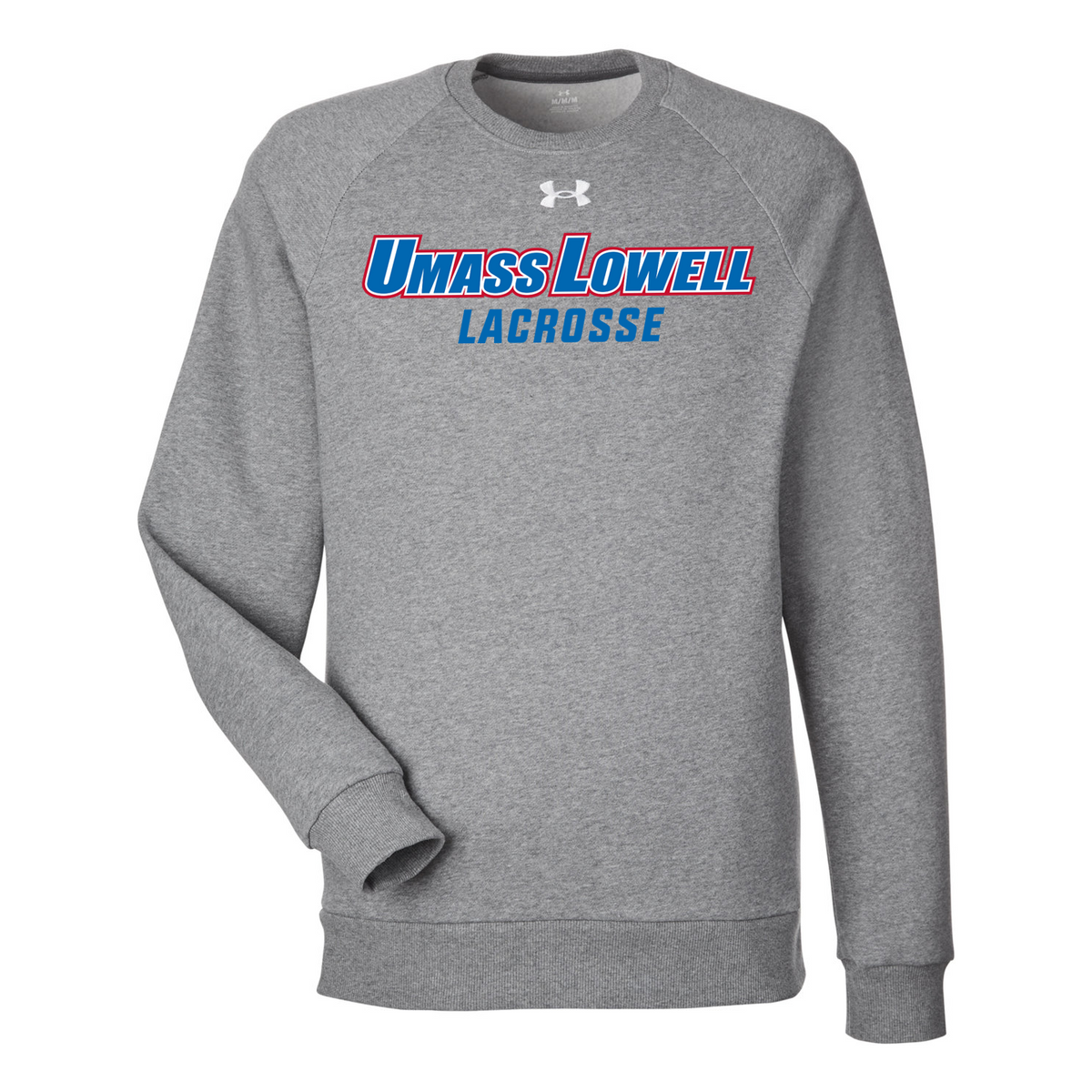 UMass Lowell Lacrosse Under Armour Men's Rival Fleece Crewneck Sweatshirt