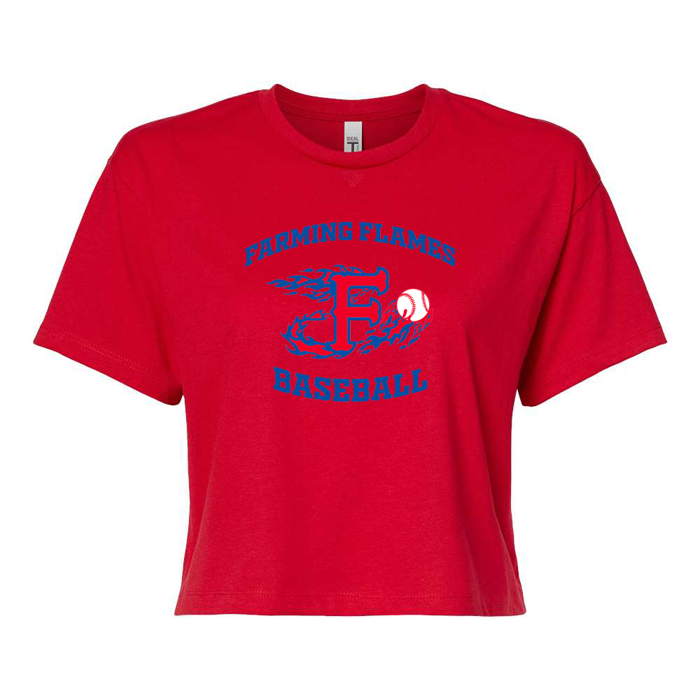 Farming Flames Baseball Club Women's Ideal Crop Tee