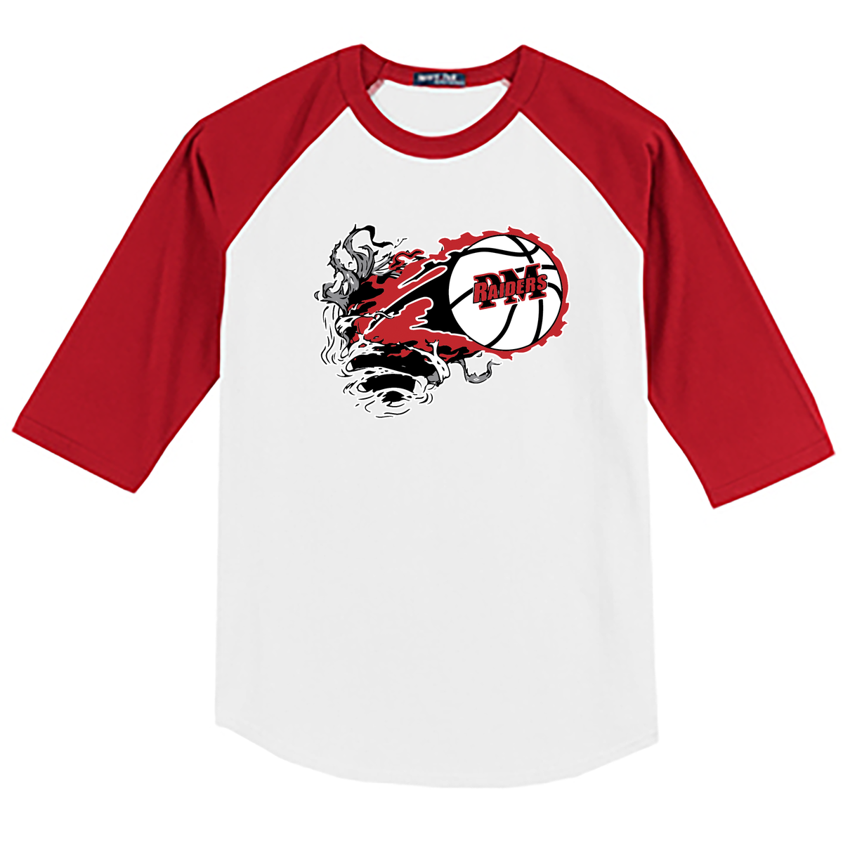 Raider Basketball 3/4 Sleeve Baseball Shirt