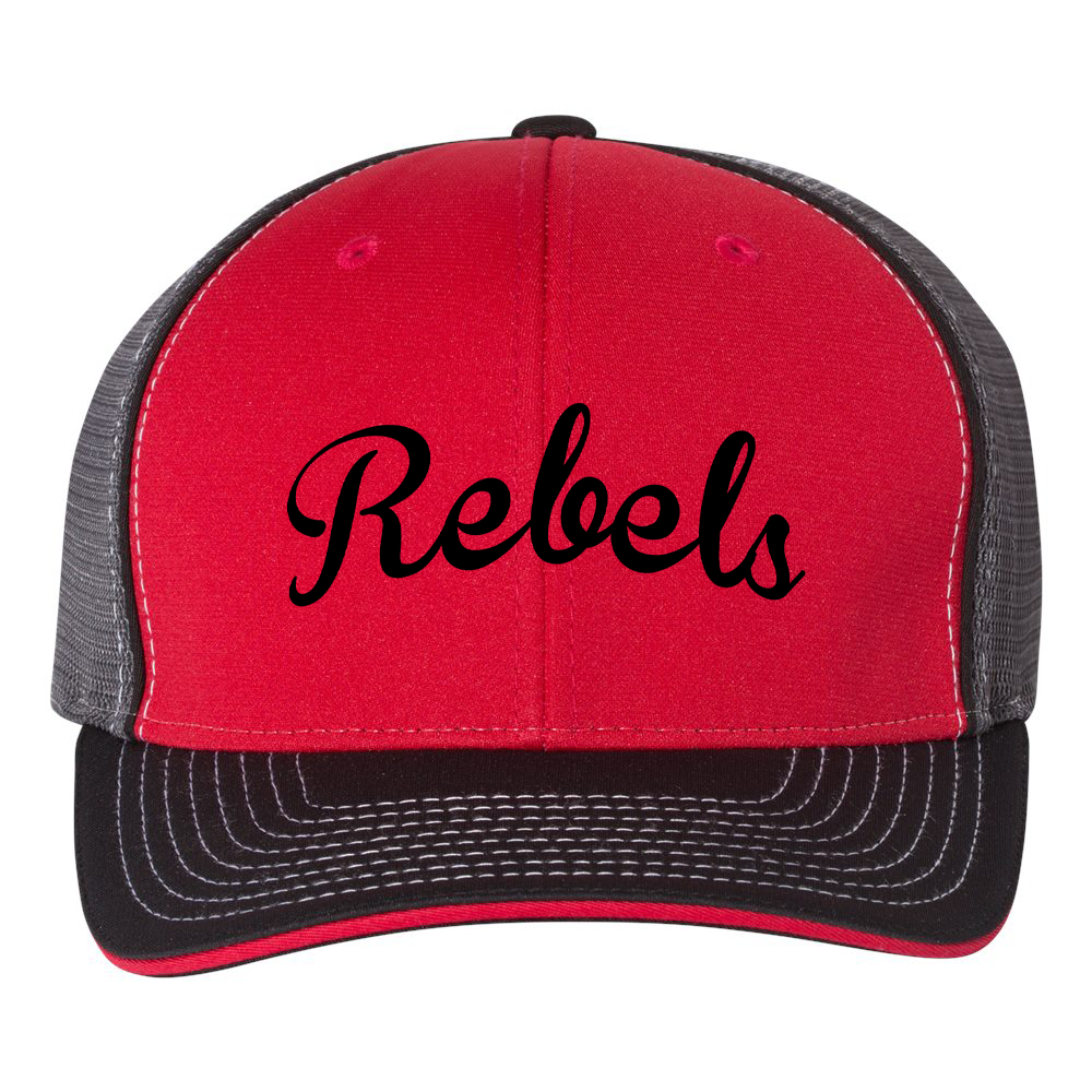 Rebels 2029 Black Richardson 172 Sportmesh R-Flex Trucker