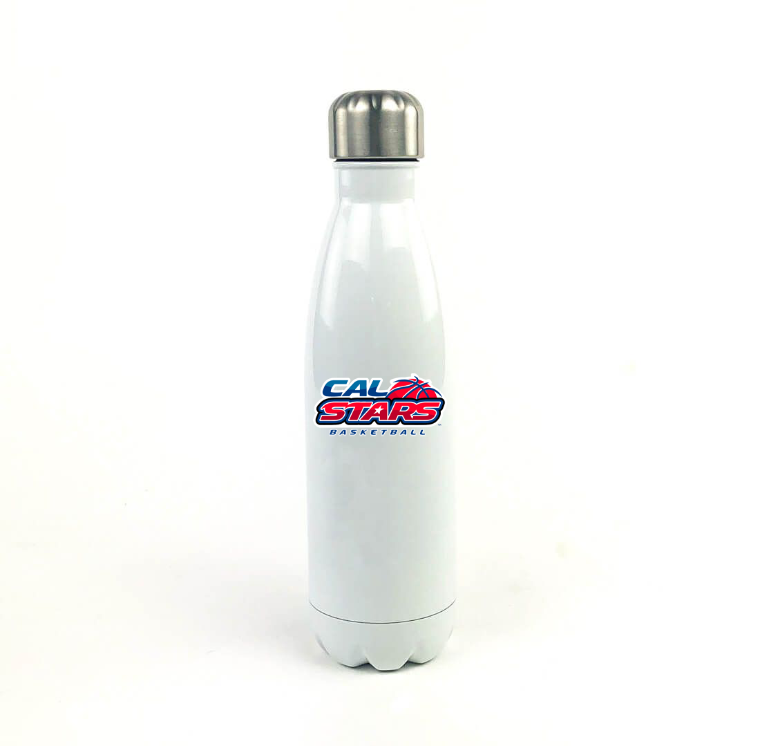 Cal Stars Basketball 17 Oz. White Stainless Steel Water Bottle