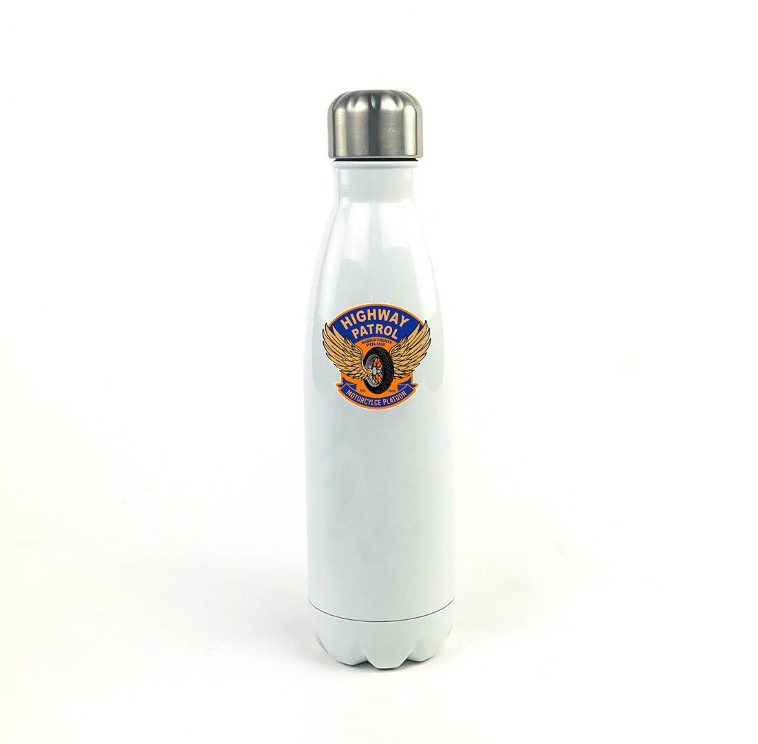 NCPD Motorcycle Unit 17 Oz. White Stainless Steel Water Bottle